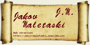 Jakov Maletaški vizit kartica
